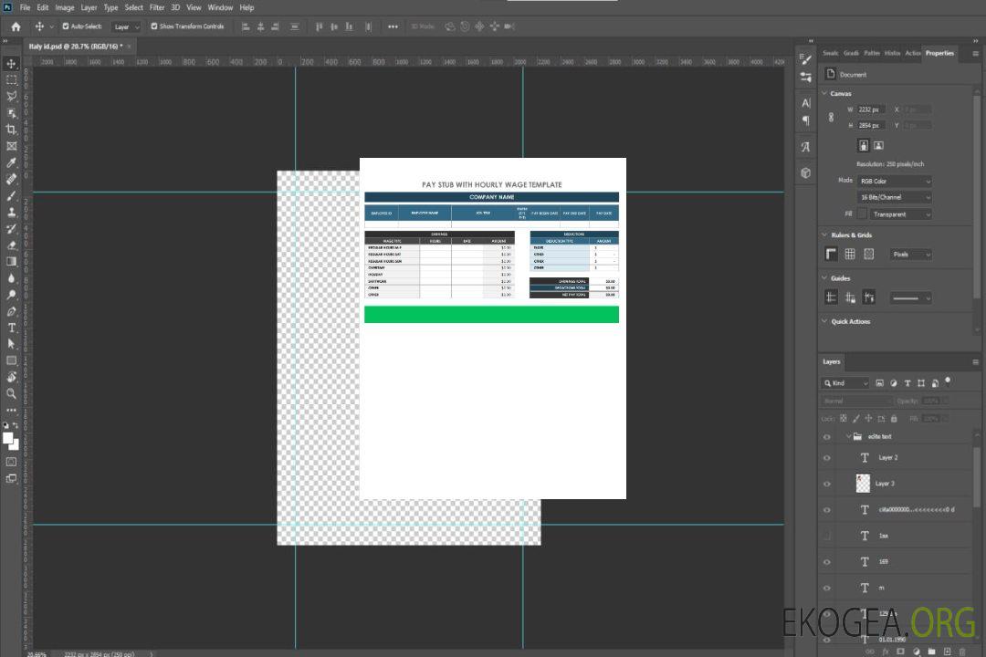 Modèle Word et PDF de bulletin de paie horaire, version 2 template Modèle Word et PDF de bulletin de paie horaire, version 2 template